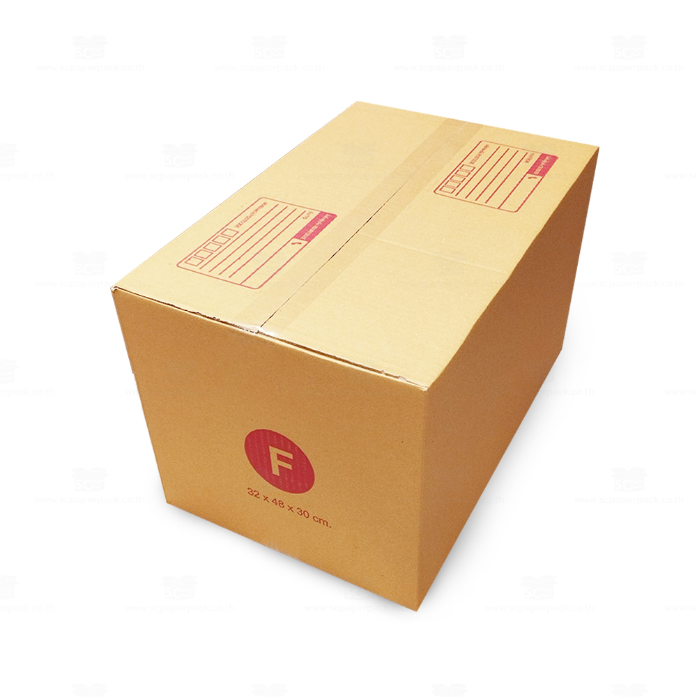 กล่องไปรษณีย์ ฝาชน สีน้ำตาล จ่าหน้า F (32x48x30)