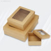 กล่องคราฟท์ ฝาครอบมีหน้าต่าง (แพ็ค 12)