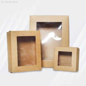 กล่องคราฟท์ ฝาครอบมีหน้าต่าง (แพ็ค 12) - Image 2