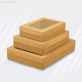 กล่องคราฟท์ ฝาครอบมีหน้าต่าง (แพ็ค 12) - Image 3