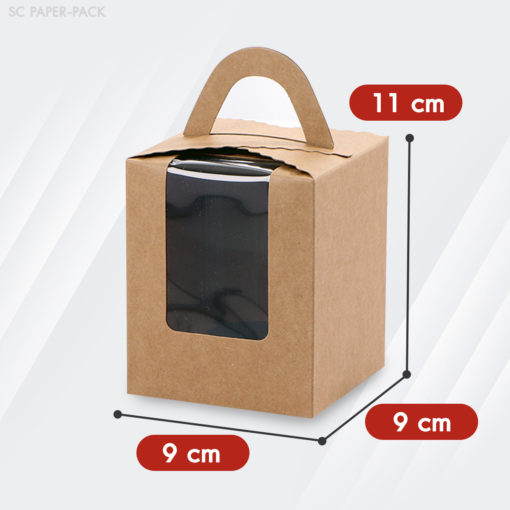 กล่องคราฟท์มีหน้าต่าง ฝาเกยมีหูหิ้ว (แพ็ค 12) - Image 2