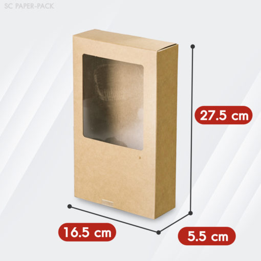 กล่องคราฟท์มีหน้าต่าง ฝาลิ้นซ้าย-ขวา (แพ็ค 12) - Image 4