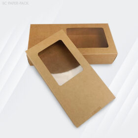 กล่องคราฟท์มีหน้าต่าง ฝาลิ้นซ้าย-ขวา (แพ็ค 12) - Image 2
