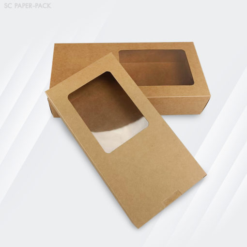 กล่องคราฟท์มีหน้าต่าง ฝาลิ้นซ้าย-ขวา (แพ็ค 12) - Image 2