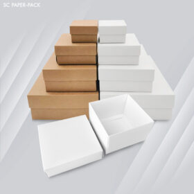 กล่องคราฟท์ ฝาครอบทึบ-สีขาว (เเพ็ค 12)