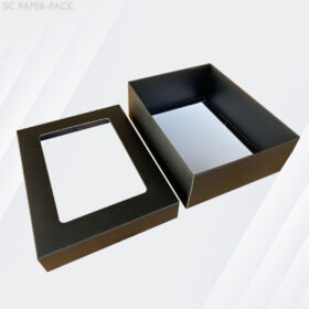 กล่องคราฟท์ฝาครอบ มีหน้าต่าง สี ขาว ดำ แดง (เเพ็ค 12) - Image 5