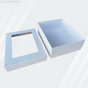 กล่องคราฟท์ฝาครอบ มีหน้าต่าง สี ขาว ดำ แดง (เเพ็ค 12) - Image 4