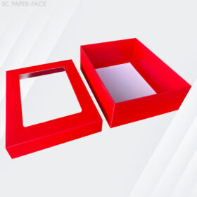 กล่องคราฟท์ฝาครอบ มีหน้าต่าง สี ขาว ดำ แดง (เเพ็ค 12) - Image 3