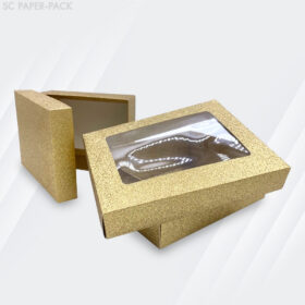 กล่องคราฟท์ กากเพชร สีเงิน-ทอง (แพ็ค 12ใบ) - Image 2