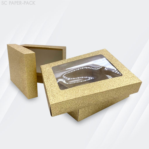 กล่องคราฟท์ กากเพชร สีเงิน-ทอง (แพ็ค 12ใบ) - Image 2
