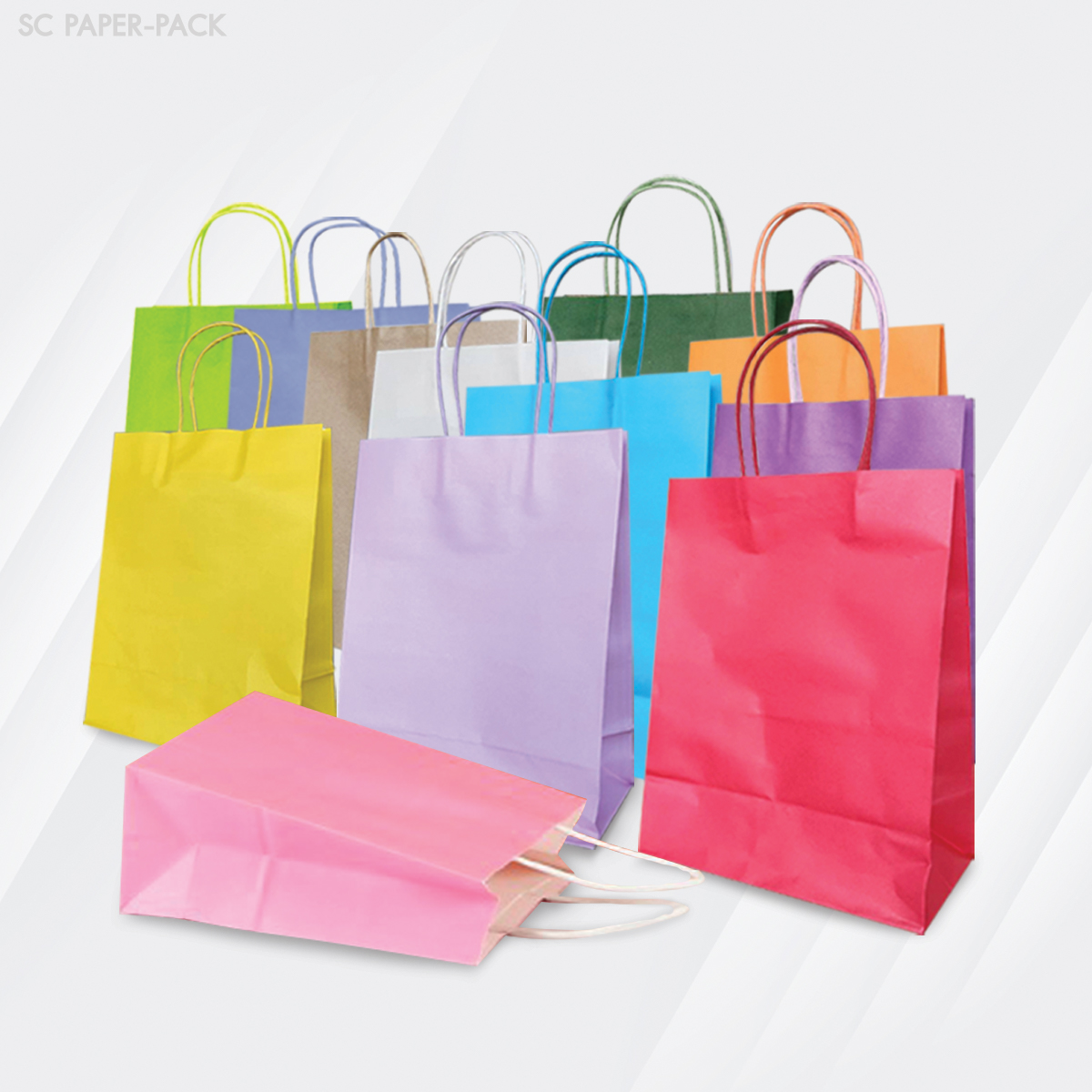 ถุงกระดาษสี ถุงกระดาษคราฟท์ (แพ็ค 12)