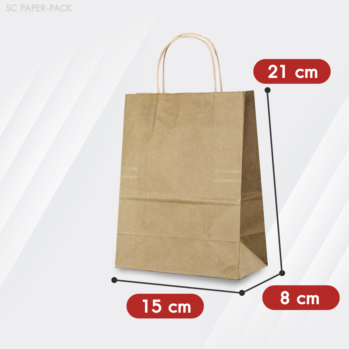 ถุงกระดาษสี ถุงกระดาษคราฟท์ (แพ็ค 12) - Image 4