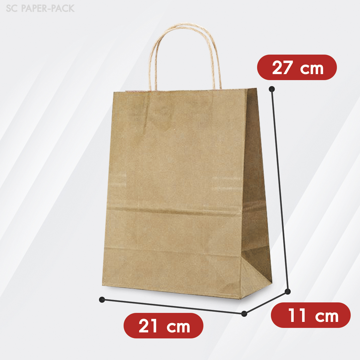 ถุงกระดาษสี ถุงกระดาษคราฟท์ (แพ็ค 12) - Image 5