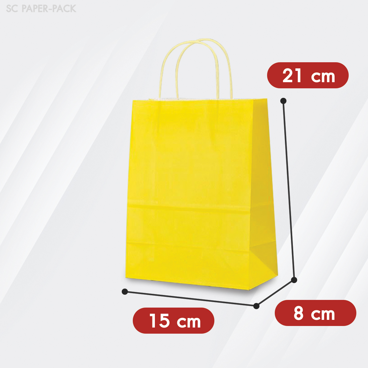 ถุงกระดาษสี ถุงกระดาษคราฟท์ (แพ็ค 12) - Image 10