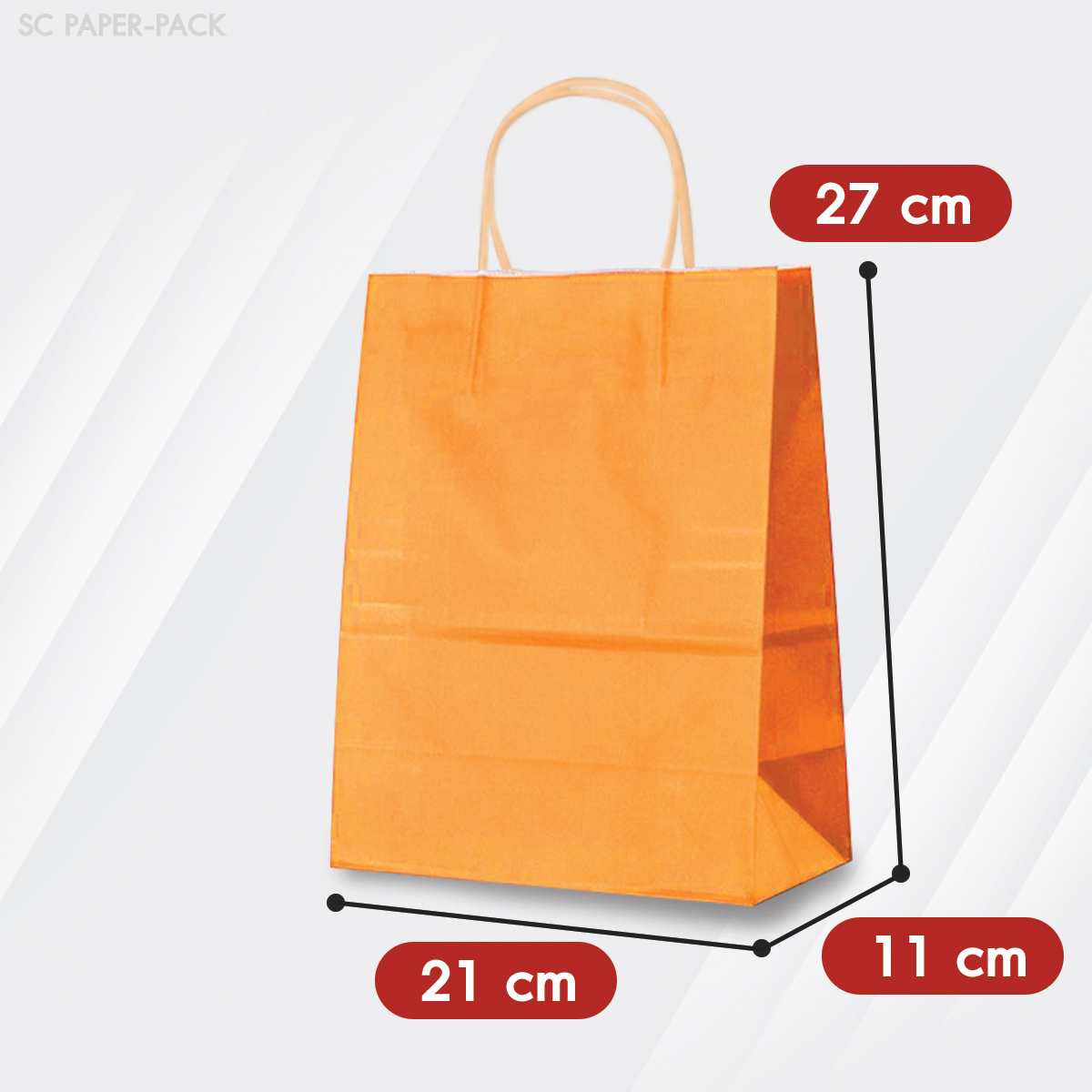 ถุงกระดาษสี ถุงกระดาษคราฟท์ (แพ็ค 12) - Image 14