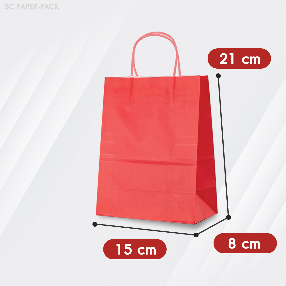 ถุงกระดาษสี ถุงกระดาษคราฟท์ (แพ็ค 12) - Image 16