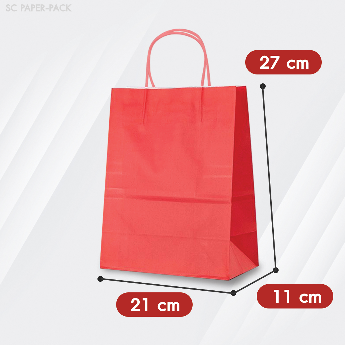 ถุงกระดาษสี ถุงกระดาษคราฟท์ (แพ็ค 12) - Image 17