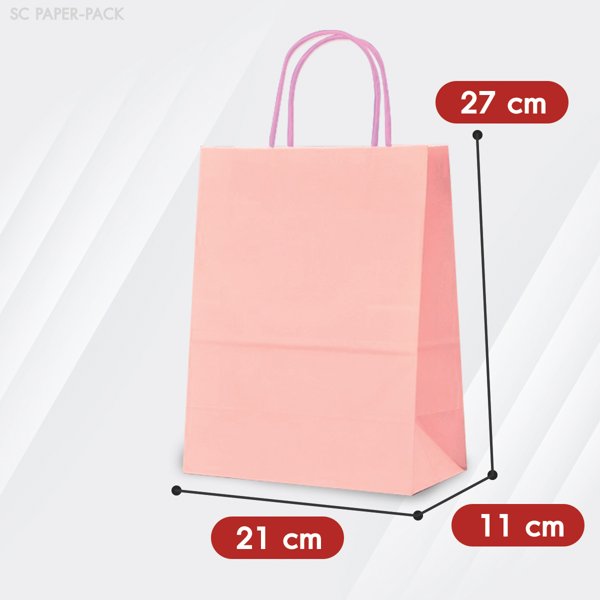 ถุงกระดาษสี ถุงกระดาษคราฟท์ (แพ็ค 12) - Image 20