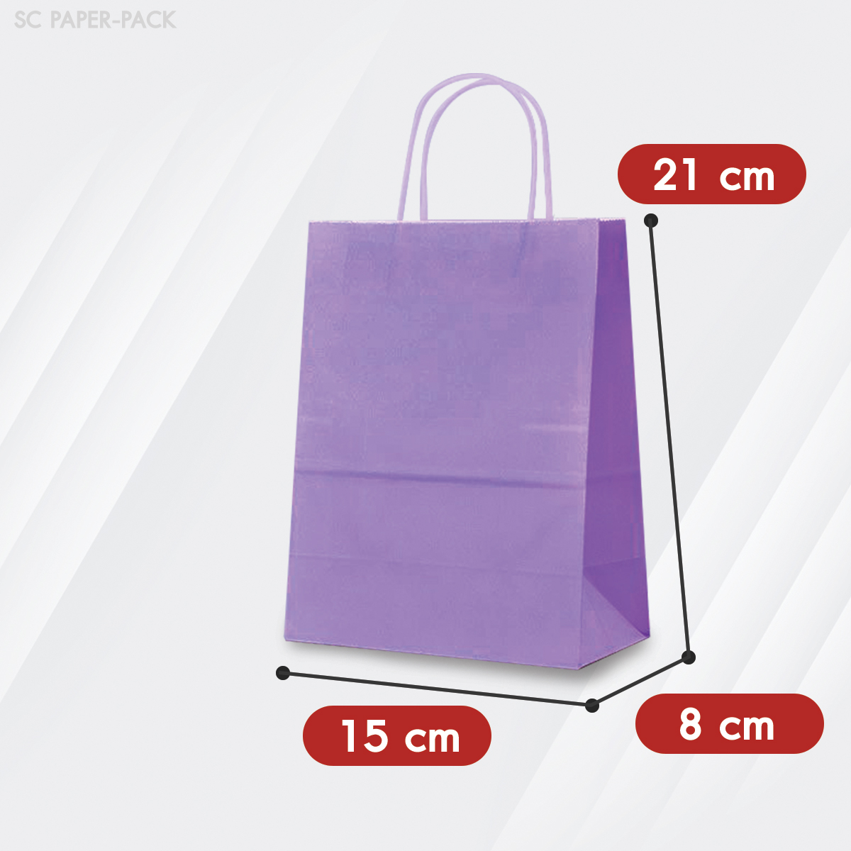 ถุงกระดาษสี ถุงกระดาษคราฟท์ (แพ็ค 12) - Image 22