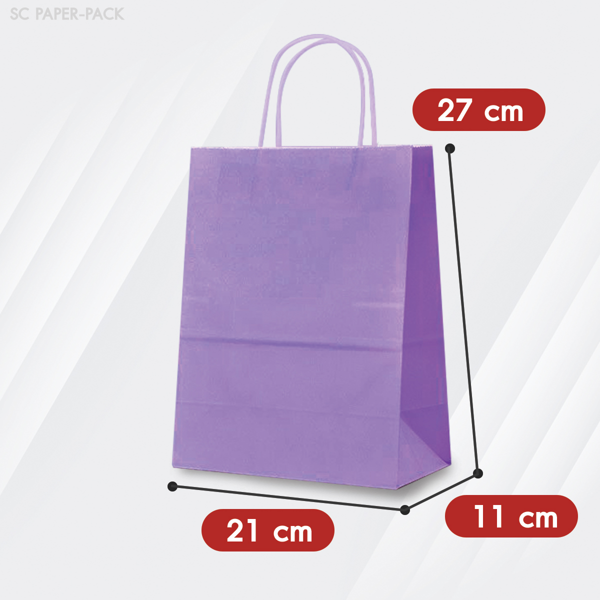 ถุงกระดาษสี ถุงกระดาษคราฟท์ (แพ็ค 12) - Image 23