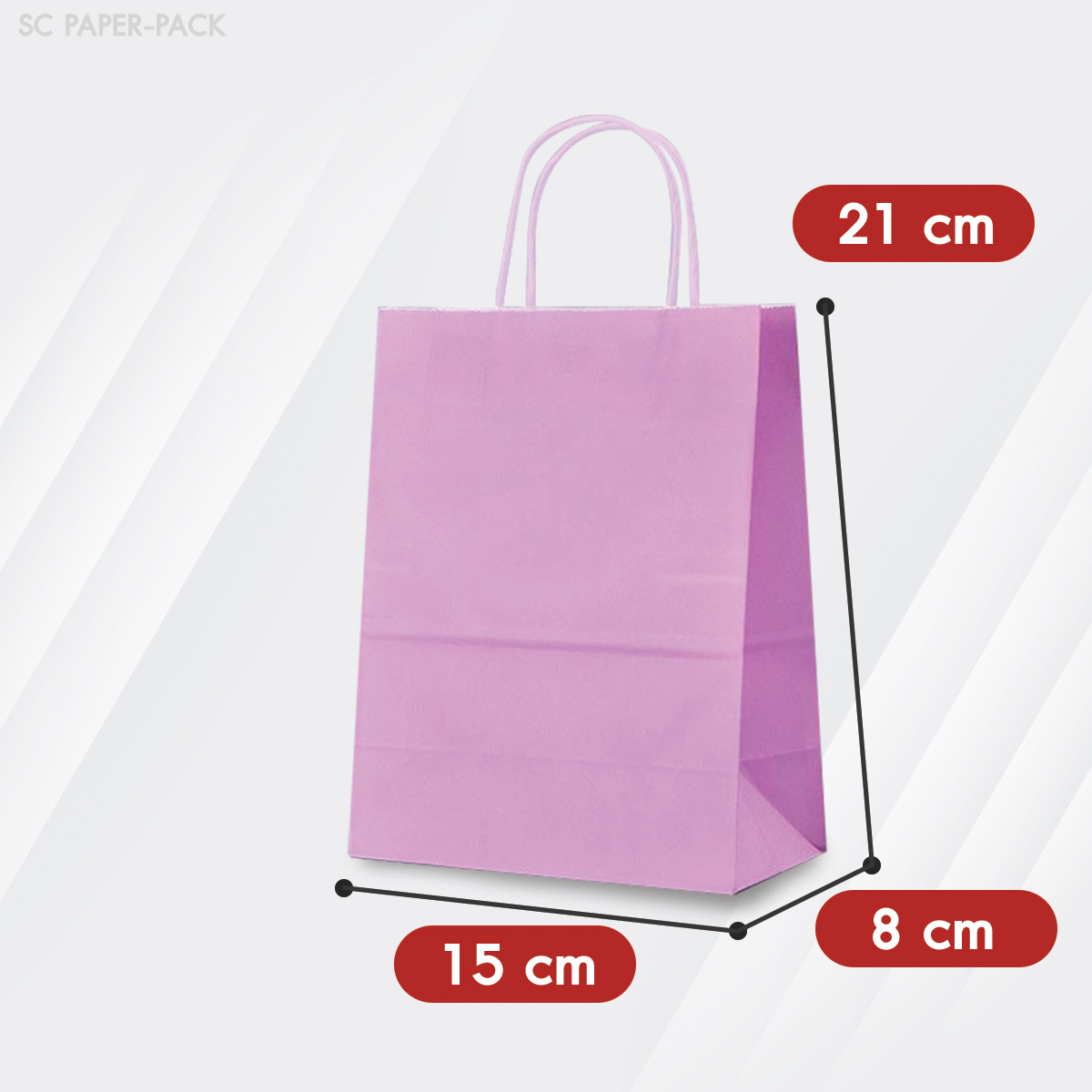 ถุงกระดาษสี ถุงกระดาษคราฟท์ (แพ็ค 12) - Image 25