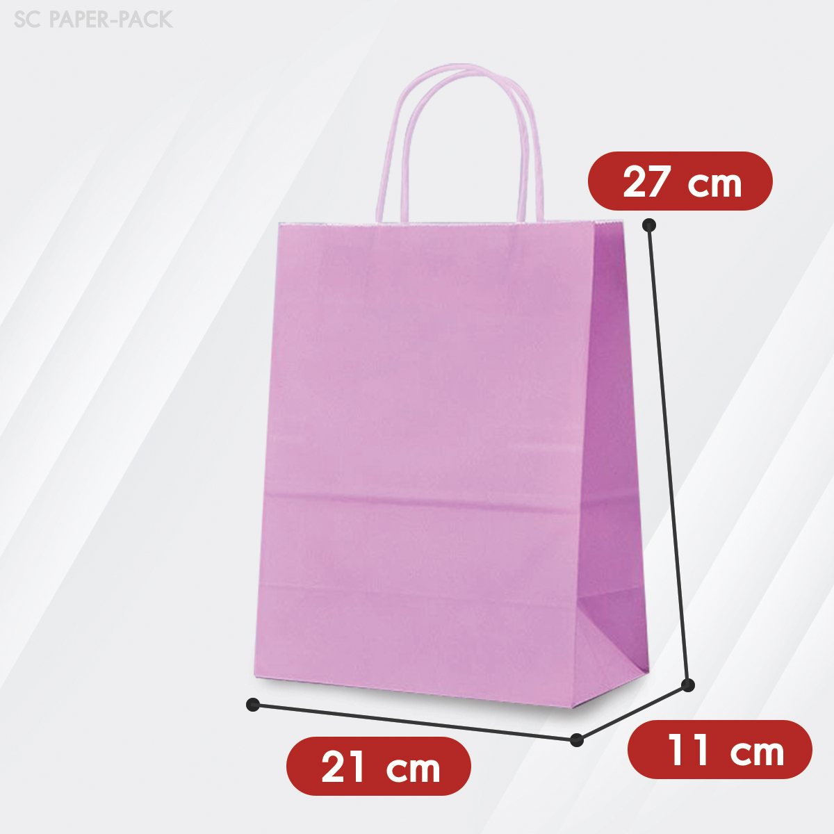 ถุงกระดาษสี ถุงกระดาษคราฟท์ (แพ็ค 12) - Image 26