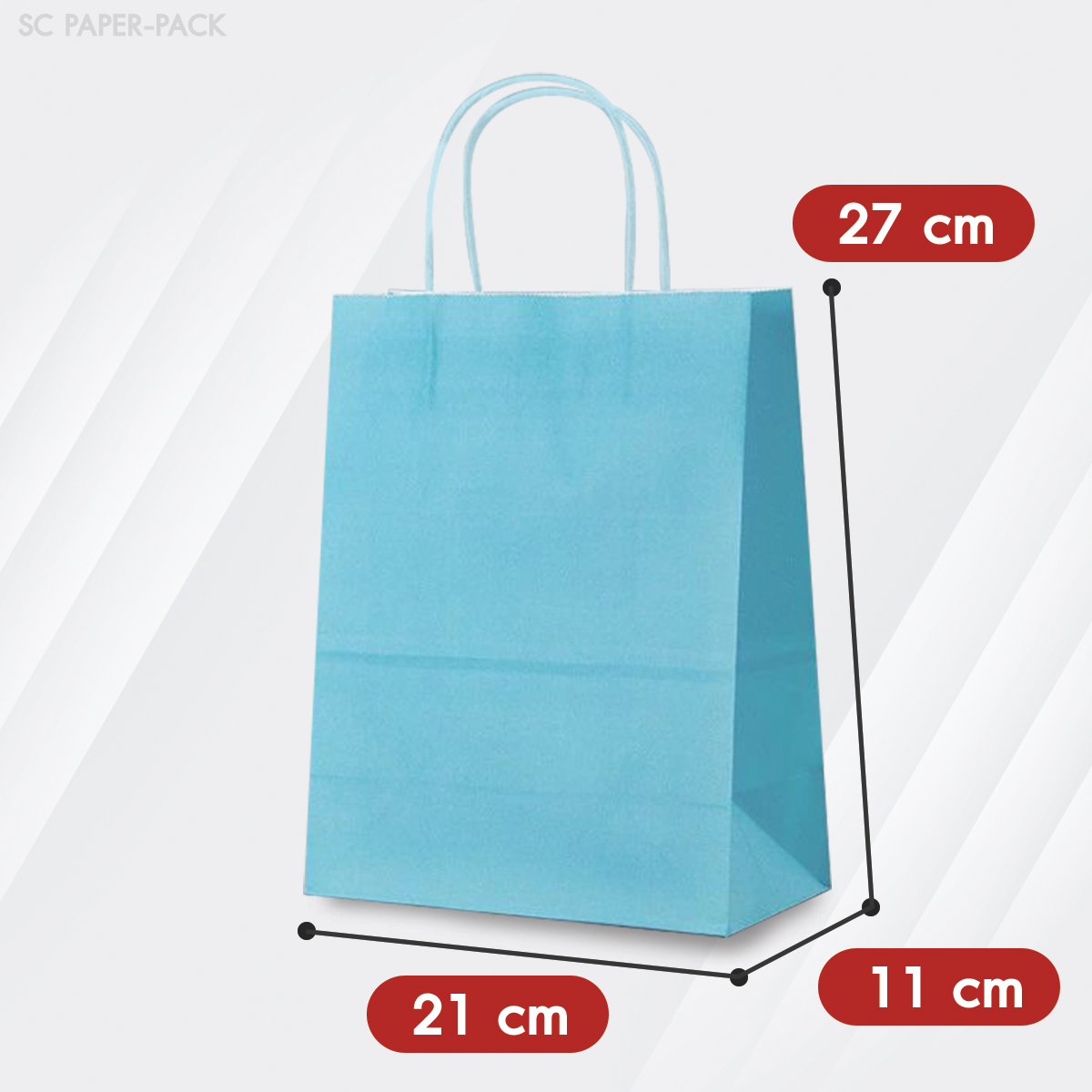 ถุงกระดาษสี ถุงกระดาษคราฟท์ (แพ็ค 12) - Image 29