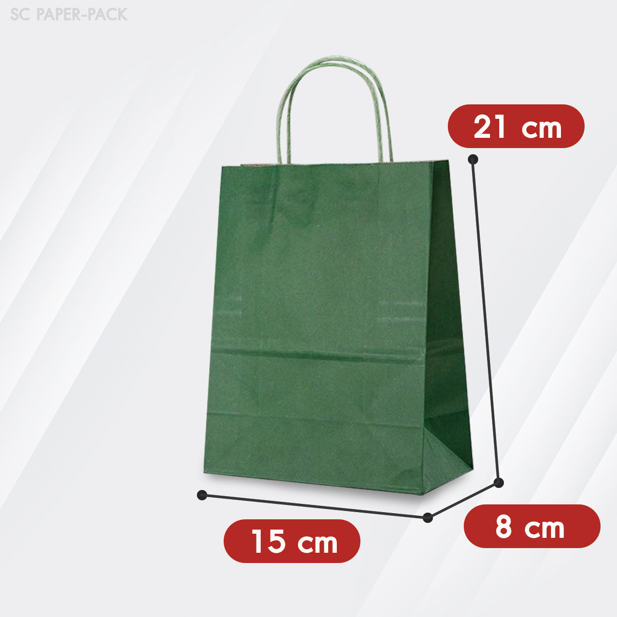 ถุงกระดาษสี ถุงกระดาษคราฟท์ (แพ็ค 12) - Image 34