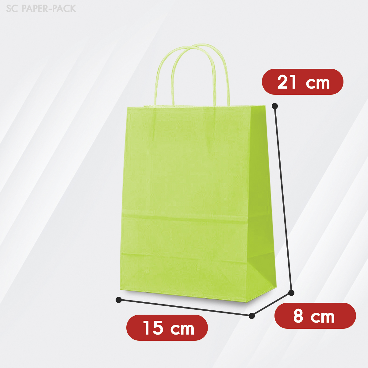 ถุงกระดาษสี ถุงกระดาษคราฟท์ (แพ็ค 12) - Image 37