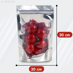 ถุงพลาสติก หน้าใส หลังทึบสีเงิน (เมทัลไลซ์) ตั้งได้ ซิปล็อค (แพ็ค 50) - Image 11