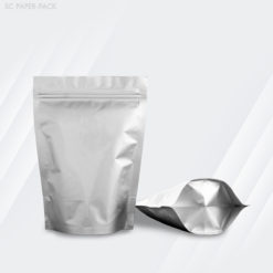 Alternative view of ถุงพลาสติก หน้า-หลังทึบสีเงิน ตั้งได้ ซิปล็อค (แพ็ค 50)