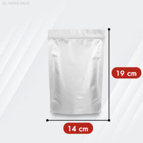 ถุงพลาสติก หน้า-หลังทึบสีเงิน ตั้งได้ ซิปล็อค (แพ็ค 50) - Image 7