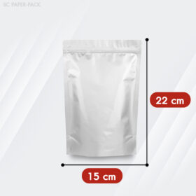 ถุงพลาสติก หน้า-หลังทึบสีเงิน ตั้งได้ ซิปล็อค (แพ็ค 50) - Image 8