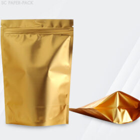 ถุงพลาสติก หน้า-หลังทึบสีทอง ตั้งได้ ซิปล็อค (แพ็ค 50 ใบ) - Image 7