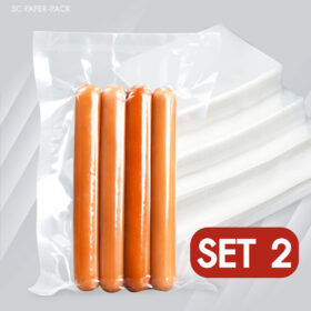 ถุงซีลสูญญากาศ แบบแผ่น เรียบ 2 ด้าน (เเพ็ค 100) SET2