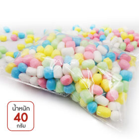 เม็ดโฟมสี ขาว และ พาสเทล คละสี ขนาด 2x3cm 40 กรัม