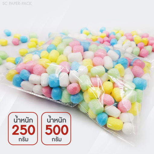 โฟมตัวหนอนกันกระแทก พาสเทล คละสี (ทรงกลม) (ทรงรีผิวไม่เรียบ)