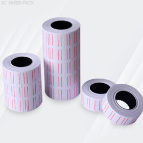 ป้ายราคาขาวคาดแดง 12X21MM สำหรับเครื่อง MX-5500 และ 688 (แพ็ค 10 ม้วน X 450 ดวง) - Image 4