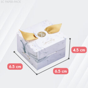 กล่องใส่ของชำร่วย+ริบบิ้น ทรงสี่เหลี่ยม (แพ็ค 10 ใบ) - Image 3