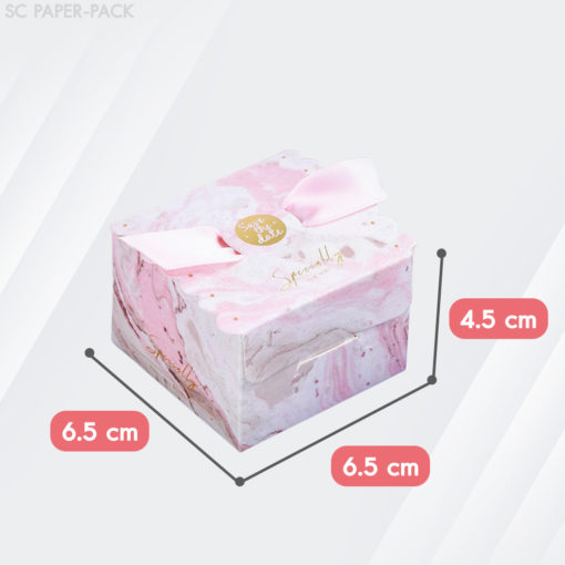 กล่องใส่ของชำร่วย+ริบบิ้น ทรงสี่เหลี่ยม (แพ็ค 10 ใบ) - Image 4
