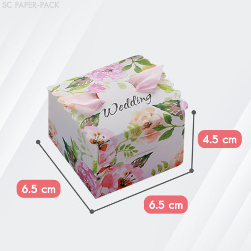 กล่องใส่ของชำร่วย+ริบบิ้น ทรงสี่เหลี่ยม (แพ็ค 10 ใบ) - Image 6