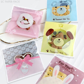 ซองพลาสติก OPP ใส มีเทปกาว พิมพ์ลาย ขนาด 14x14+3 cm. (แพ็ค 100 ใบ) - Image 3