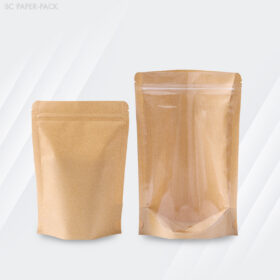 ถุงคราฟท์น้ำตาล ซิปล็อค ตั้งได้ หน้าใสหลังคราฟท์ (แพ็ค 50) - Image 2