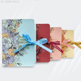 กล่องของขวัญ ของชำร่วย ทรงหนังสือ ลายดอกไม้ ขนาด 4.5x9x13cm (1ใบ) - Image 2