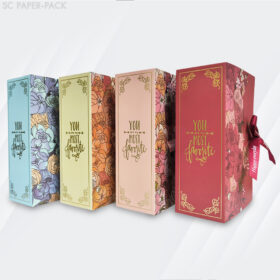 กล่องของขวัญ ของชำร่วย ทรงหนังสือ ลายดอกไม้ ขนาด 4.5x9x13cm (1ใบ) - Image 4