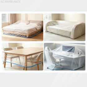 พลาสติกคลุมเตียง เฟอร์นิเจอร์ มีขอบยางยืดรอบด้าน - Image 2
